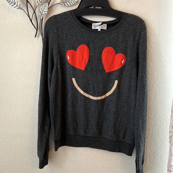 WILDFOX | Smile Heart Emoji Sweatshirt - Picture 2 of 5